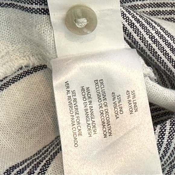 Orvis black and creamy white linen rayon top - Picture 11 of 13